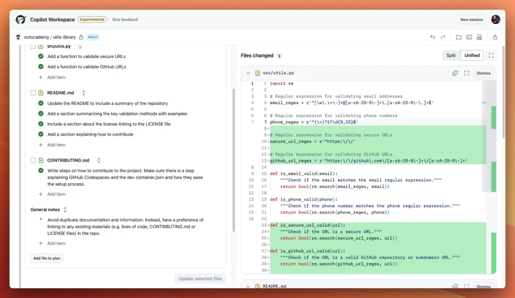 Image of GitHub Copilot Workspace Dashboard Arcitech.ai
