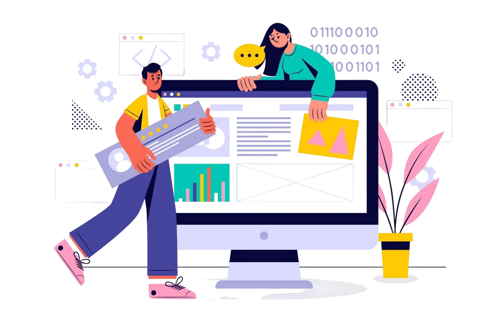 people creating social media landing page